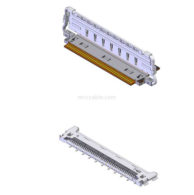 20856-030T-01 0.4 मिमी पिच 30P सूक्ष्म समाक्षीय केबल विधानसभा केबल संभोग दिशा क्षैतिज