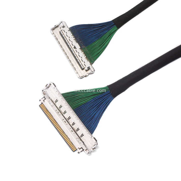 कस्टम 0.4 Mm पिच  20788 20679 30pin 40pin 50pin 60pin माइक्रो समाक्षीय कनेक्टर ईएमआई शील्ड लवड केबल