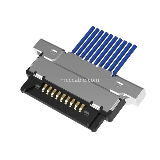 10pin Lvds माइक्रो समाक्षीय केबल असेंबली 20345-010T-32R 0.4 मिमी पिच क्षैतिज संभोग प्रकार सूक्ष्म समाक्षीय कनेक्टर