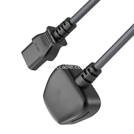 C13 To Uk प्लग पावर कॉर्ड Bs1363 18awg 250v लंबाई अधिकांश कंप्यूटर, प्रिंटर और अन्य उपकरणों के लिए उपयुक्त OEM / Odm