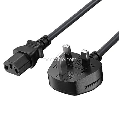 C13 To Uk प्लग पावर कॉर्ड Bs1363 18awg 250v लंबाई अधिकांश कंप्यूटर, प्रिंटर और अन्य उपकरणों के लिए उपयुक्त OEM / Odm
