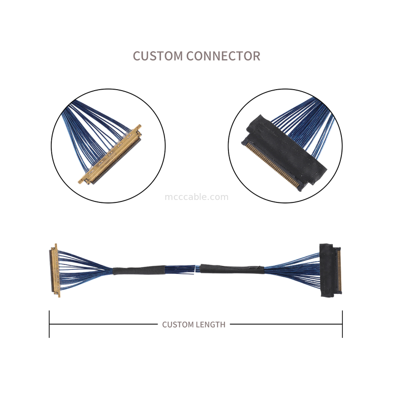 Lvds JAE माइक्रो कोएक्सियल केबल FI JT40C CSH1 से HD1P040MA1 वर्चुअल रियलिटी उपकरणों में उपयोग के लिए