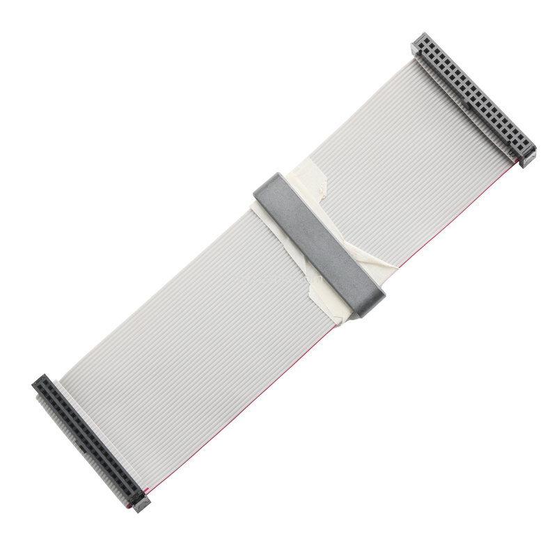 आईडीसी FC-2*20P 40Pin 2.54mm पिच ब्लैक पीबीटी+जी/एफ UL2651 28AWG आईडीसी फ्लैट रिबन केबल 1.27mm पिच OEM/ODM