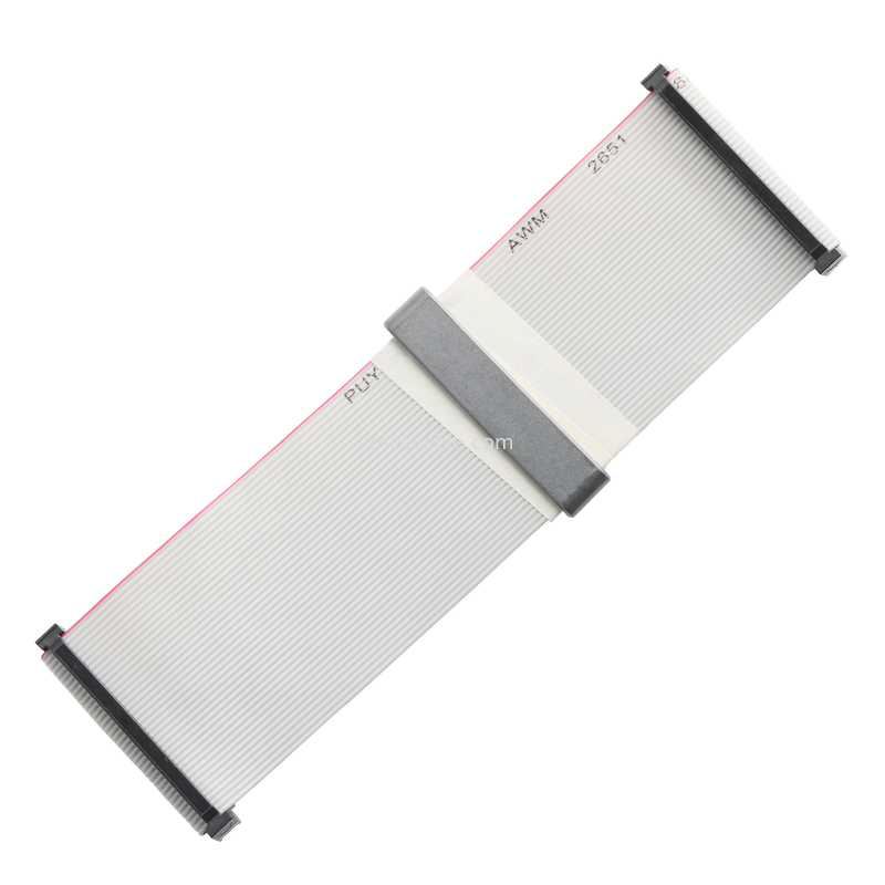 आईडीसी FC-2*20P 40Pin 2.54mm पिच ब्लैक पीबीटी+जी/एफ UL2651 28AWG आईडीसी फ्लैट रिबन केबल 1.27mm पिच OEM/ODM