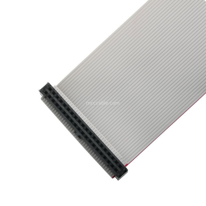 आईडीसी FC-2*20P 40Pin 2.54mm पिच ब्लैक पीबीटी+जी/एफ UL2651 28AWG आईडीसी फ्लैट रिबन केबल 1.27mm पिच OEM/ODM