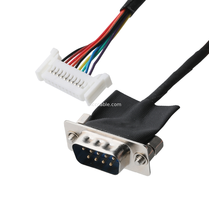 DB-9Pin LVDS केबल असेंबली D-SUB-9P पुरुष सोल्डर से TU1.0 20Pin TU1002HN0-20 वायर कनेक्टर OEM/ODM