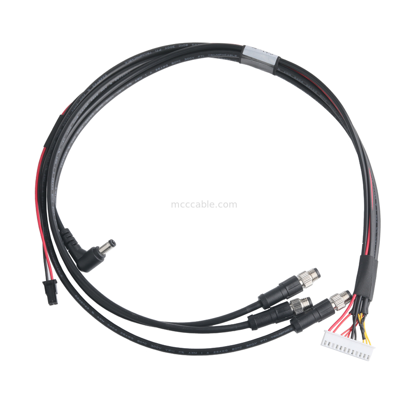 XHB-12P से M8 CONN केबल असेंबली और डीसी CONN या 43025-0400 CONN पिच 3.0 मिमी OEM/ODM