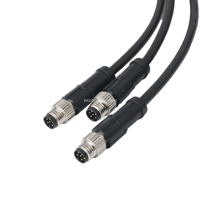 XHB-12P से M8 CONN केबल असेंबली और डीसी CONN या 43025-0400 CONN पिच 3.0 मिमी OEM/ODM