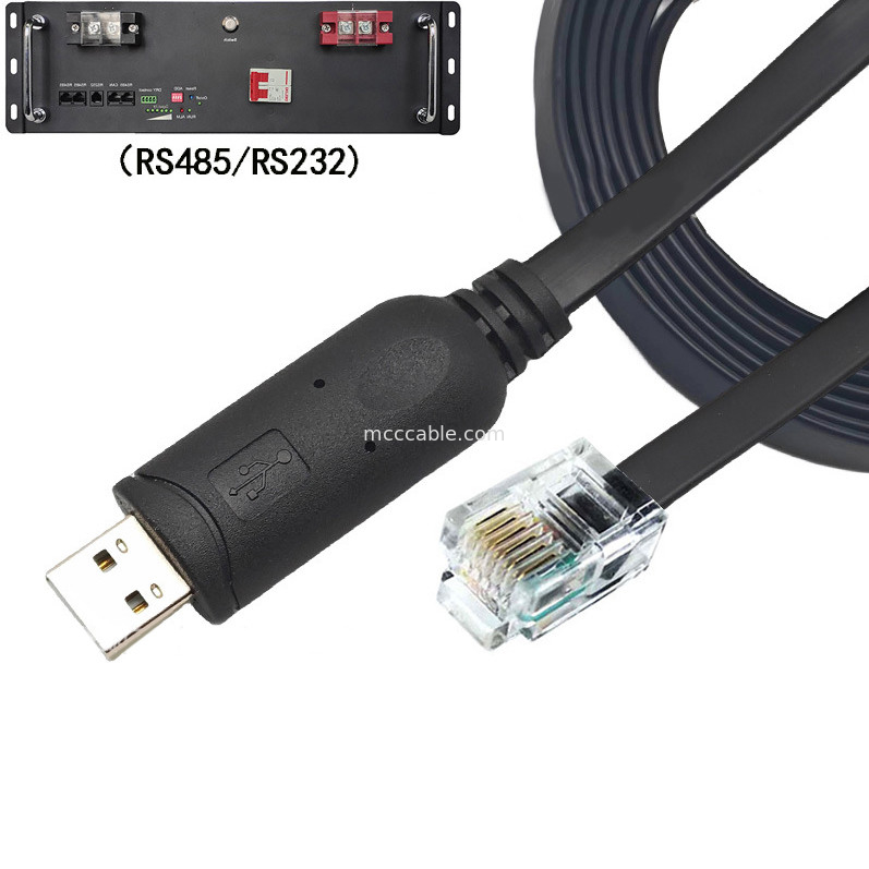 USB-A से RS232 RJ12 सीरियल केबल 6P6C RS232 संचार विन्यास डिबगिंग लाइन के साथ संगत