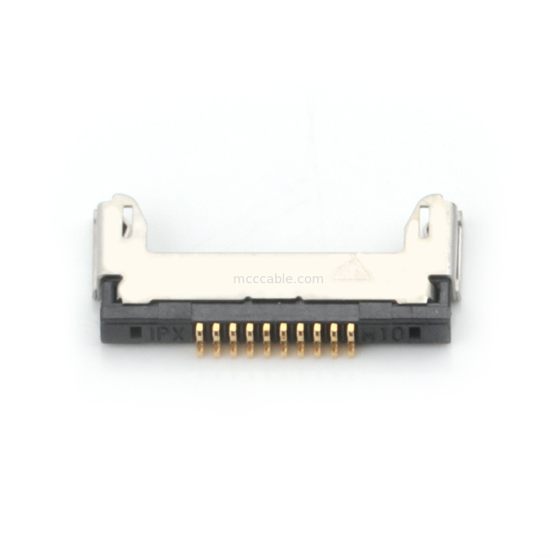 10pin Lvds माइक्रो समाक्षीय केबल असेंबली 20345-010T-32R 0.4 मिमी पिच क्षैतिज संभोग प्रकार सूक्ष्म समाक्षीय कनेक्टर