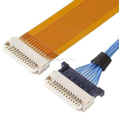 क्षैतिज सूक्ष्म समाक्षीय केबल 0.5 मिमी पिच DW-5 20598-008T-02 रिसेप्टेकल प्लग 8 पिन