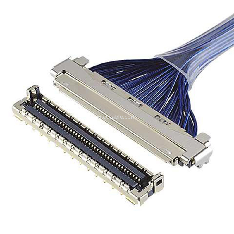 कस्टम 0.4 Mm पिच  20788 20679 30pin 40pin 50pin 60pin माइक्रो समाक्षीय कनेक्टर ईएमआई शील्ड लवड केबल