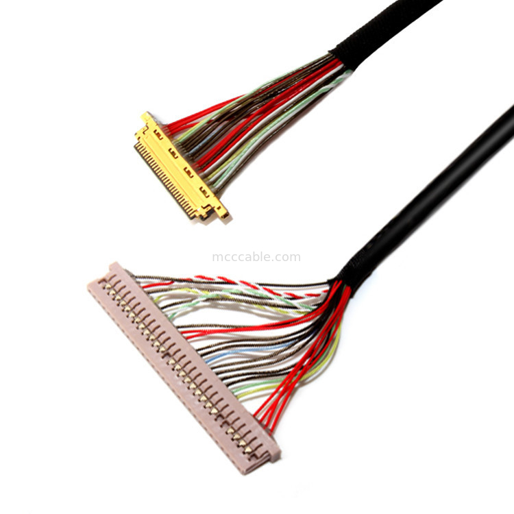 0.4 मिमी / 1.25 मिमी पिच 30PIN से 30PIN I 20453 एलसीडी मॉनिटर के लिए एलवीडी केबल