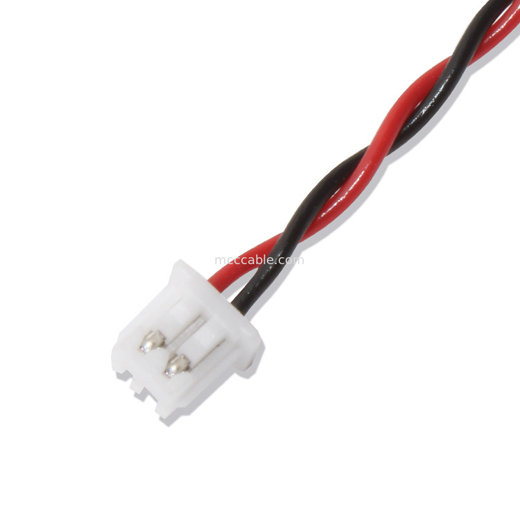 JST वायर हार्नेस XHP-2 कनेक्टर केबल 22AWG UL1007 ब्लैक रेड 2P ग्लिस्ड केबल