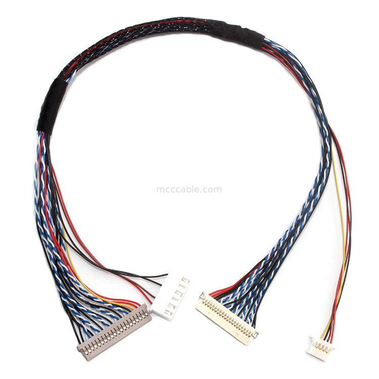 30 पिन LVDS केबल असेंबली 1.0 मिमी 1.25 मिमी संपर्क पिच Df19 को Df14