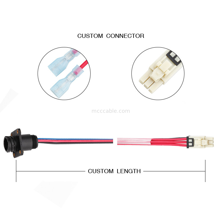 6 पिन 100 मिमी लंबाई वायर हार्नेस असेंबली Molex 1722582106 से 4 पिन TE 208130-1