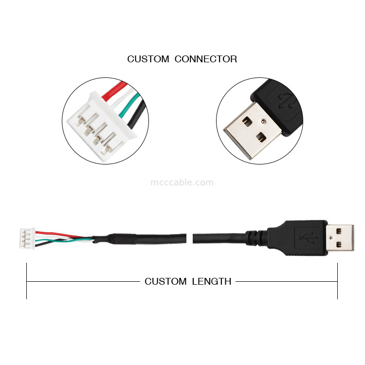 28AWG USB 2.0 से JST SPH-4 कस्टम वायर हार्नेस 9 पिन lvds डिस्प्ले कनेक्टर