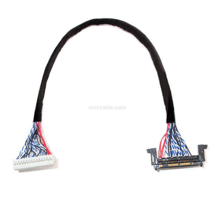 26AWG एलसीडी LVDS केबल असेंबली 1.0mm पिच JAE फिक्स-30ssl-Hf से  Df13 EDP