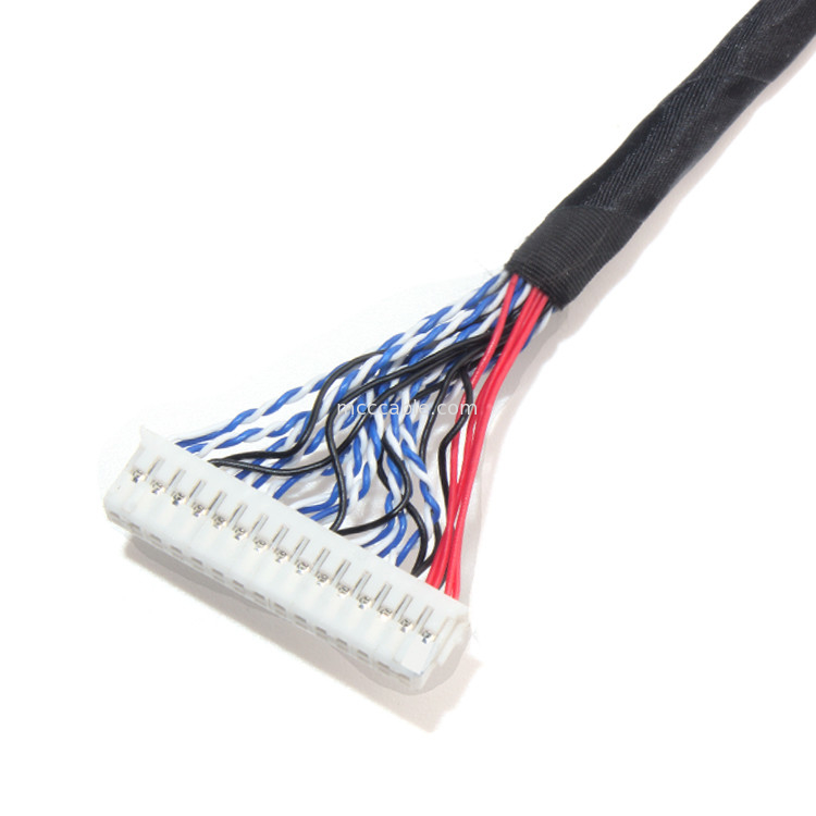 26AWG एलसीडी LVDS केबल असेंबली 1.0mm पिच JAE फिक्स-30ssl-Hf से  Df13 EDP
