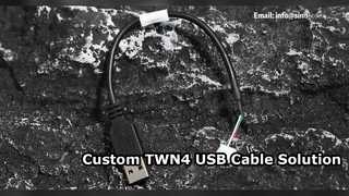 कस्टम TWN4 USB 2.0 शील्डेड केबल असेंबली 20 सेमी