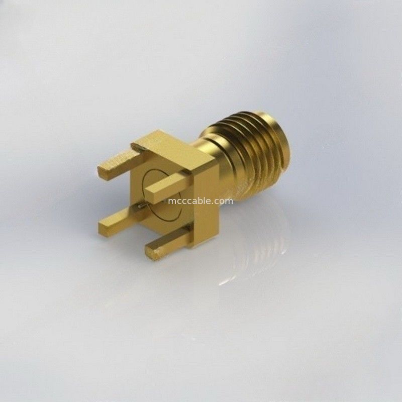 पीसीबी बोर्ड एज माउंट आरएफ 34GHz के लिए 3.5 मिमी आरएफ समाक्षीय केबल कनेक्टर महिला
