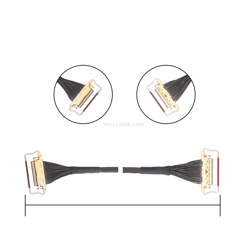 Oem Lvds केबल असेंबली 0.5mm पिच 20453-220t-03 हॉरिजॉन्टल मेटिंग टाइप माइक्रो-कोएक्सियल कनेक्टर