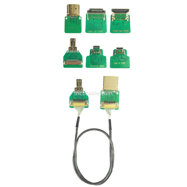 एमआईपीआई कनेक्टर एडाप्टर ओईएम ओडीएम एचडीएमआई केबल एडाप्टर माइक्रो स्ट्रेट हेड एचडीएमआई-डी-180° से 20454-220-02 20455 20453