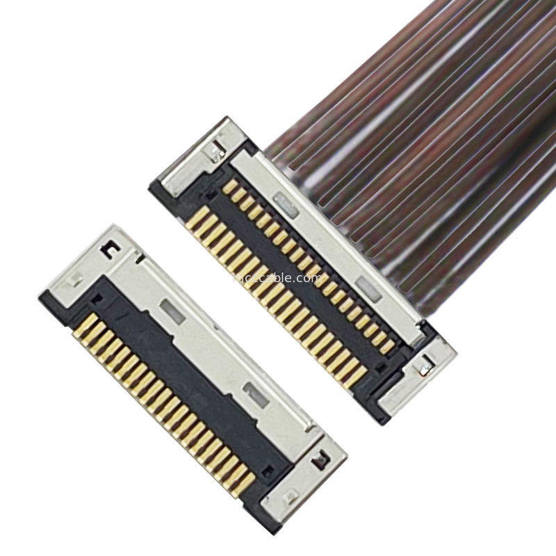 DF49-20P-SHL एचआरएस माइक्रो कोएक्सियल केबल असेंबली DF49-20P 0.4SD बेहद बारीक कोएक्सियल हार्नेस