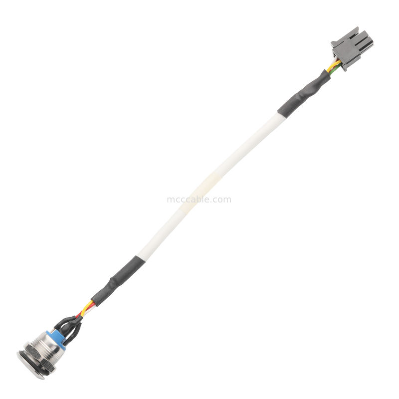 PUSHBUTTON एलईडी सफेद M12 IP65/IP67 HSG पुरुष 43025-0400 पिच 3.0 मिमी एमएक्स पावर स्विच एक्टिवेटर के लिए