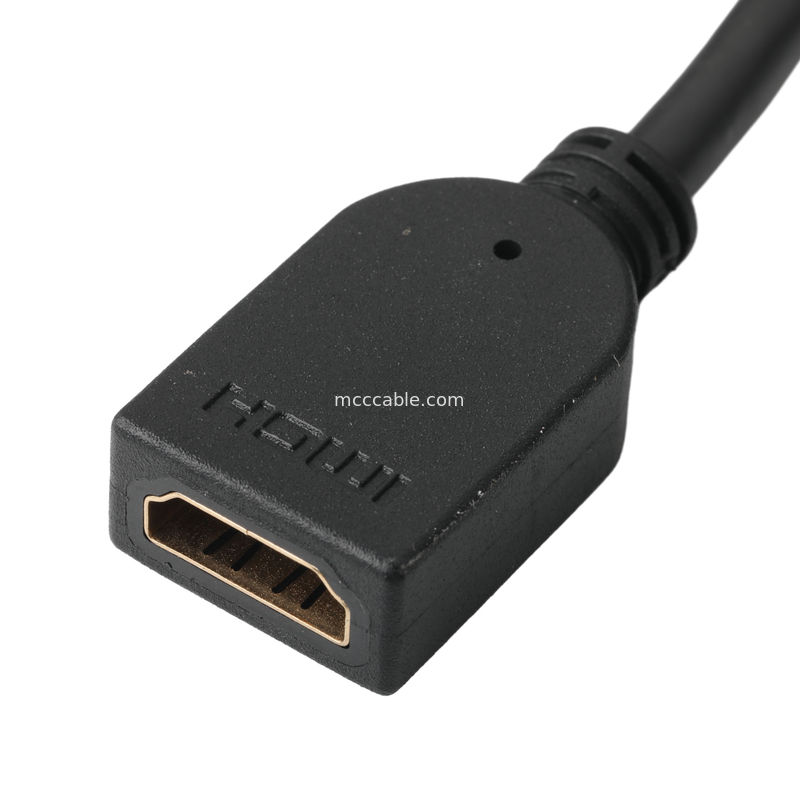पुरुष वर्टिकल 19Pin HDMI-A से महिला 19Pin HDMI एलसीडी केबल कनेक्टर असेंबली