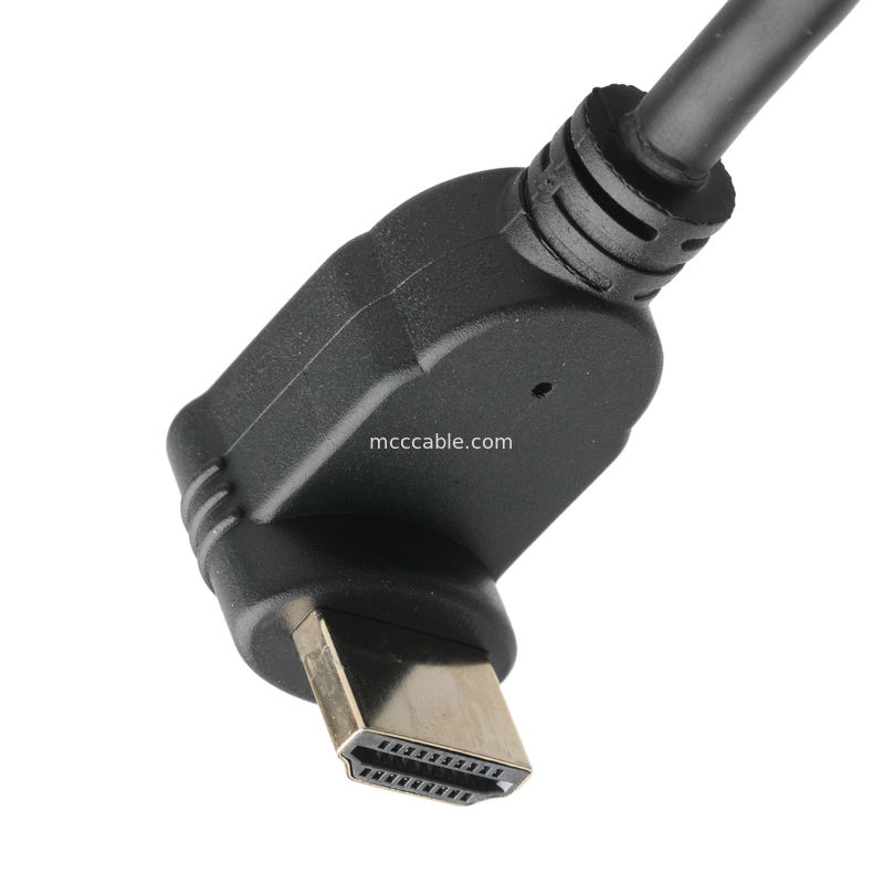 पुरुष वर्टिकल 19Pin HDMI-A से महिला 19Pin HDMI एलसीडी केबल कनेक्टर असेंबली