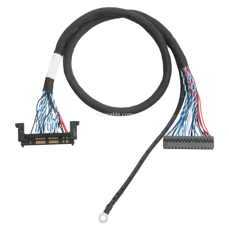 एलवीडीएस केबल असेंबली JAE FI-RE51HL 51Pin To DP2.0 30Pin Or EGN UL 1571 28AWG केबल OEM/ODM