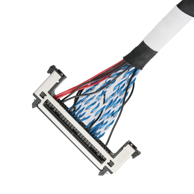 एलवीडीएस केबल असेंबली JAE FI-RE51HL 51Pin To DP2.0 30Pin Or EGN UL 1571 28AWG केबल OEM/ODM