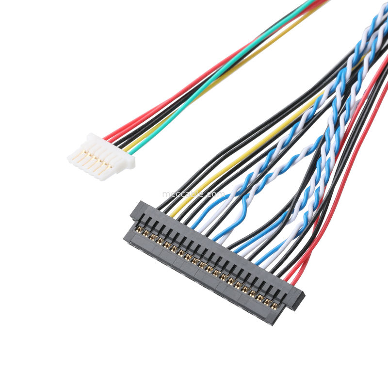 JAE FI-X30HL 30P 1.0mm पिच को JAE FI-S20S 20P और SHLP-6P एलवीडीएस केबल असेंबली OEM/ODM