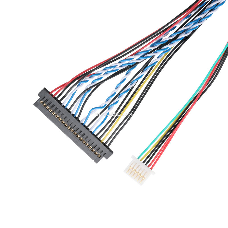 JAE FI-X30HL 30P 1.0mm पिच को JAE FI-S20S 20P और SHLP-6P एलवीडीएस केबल असेंबली OEM/ODM