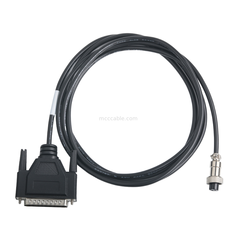 CLEAR पीवीसी 30P D-SUB FEMALE से GX12 M12-2P कनेक्टर कस्टम केबल असेंबली कनेक्टर्स OEM/ODM