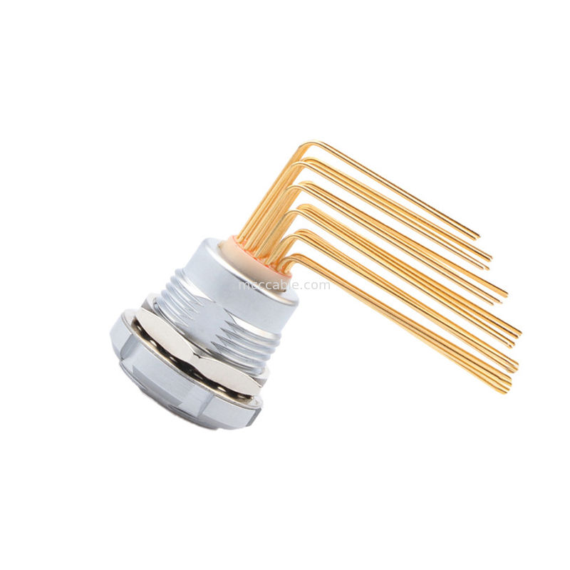 परिपत्र जलरोधक कनेक्टर Z2 26Pin डबल नट 90° कोण पिन कोर आंतरिक और बाहरी नट फिक्स्ड सॉकेट