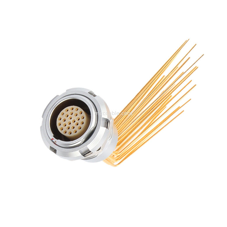 परिपत्र जलरोधक कनेक्टर Z2 26Pin डबल नट 90° कोण पिन कोर आंतरिक और बाहरी नट फिक्स्ड सॉकेट