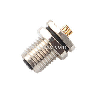 औद्योगिक परिपत्र जलरोधी कनेक्टर M5 कोड-ए 4Pin पैनल फ्लैंज पीसीबी महिला सॉकेट IP67