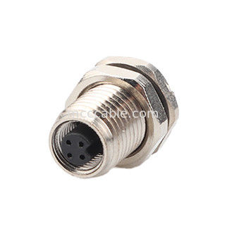 औद्योगिक परिपत्र जलरोधी कनेक्टर M5 कोड-ए 4Pin पैनल फ्लैंज पीसीबी महिला सॉकेट IP67