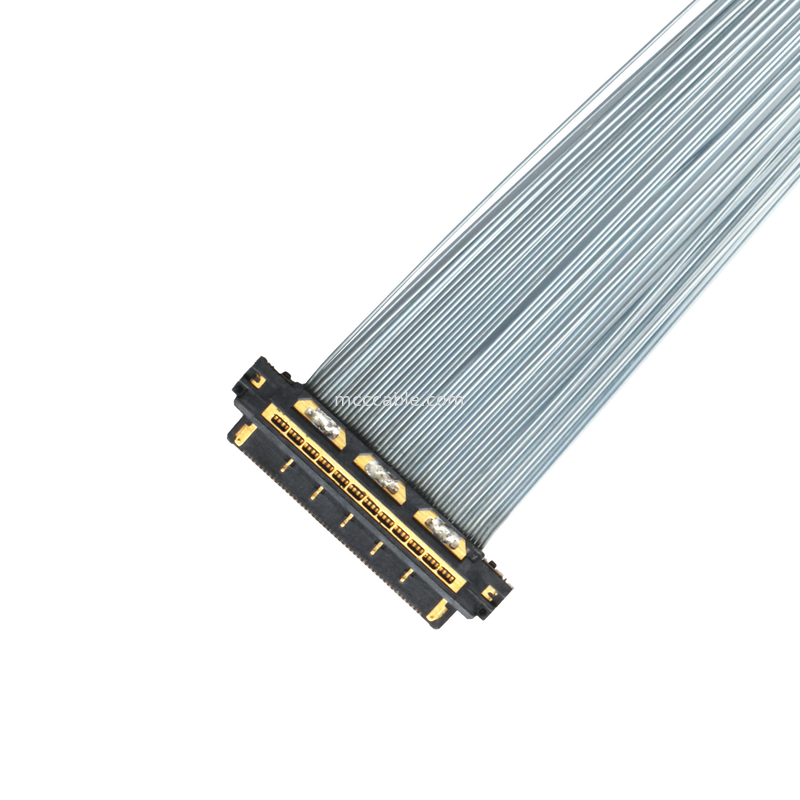 KEL XSL20-48S 0.25 मिमी पिच माइक्रो-कोक्स केबल, 44AWG पीएफए शील्ड, डबल-एंड