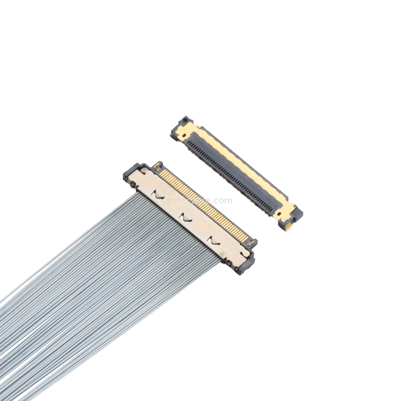 KEL XSL20-48S 0.25 मिमी पिच माइक्रो-कोक्स केबल, 44AWG पीएफए शील्ड, डबल-एंड