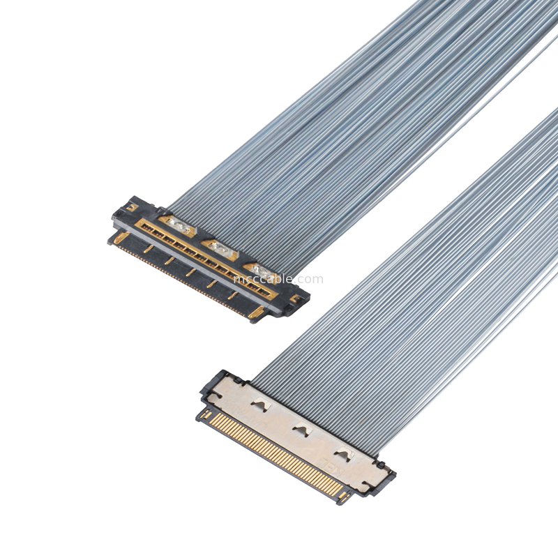 KEL XSL20-48S 0.25 मिमी पिच माइक्रो-कोक्स केबल, 44AWG पीएफए शील्ड, डबल-एंड
