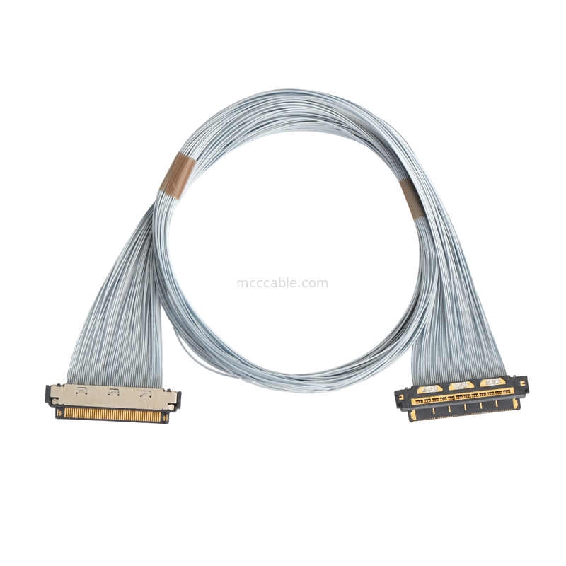 KEL XSL20-48S 0.25 मिमी पिच माइक्रो-कोक्स केबल, 44AWG पीएफए शील्ड, डबल-एंड