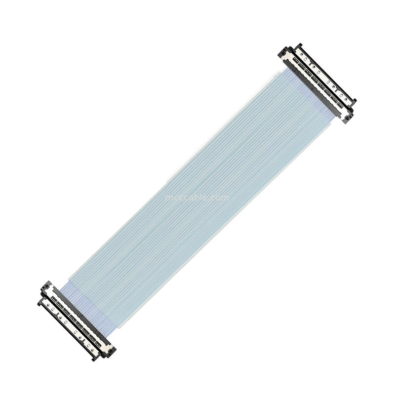 USL20-30SS-040BH 0.4mm माइक्रो कोएक्स केबल 56Gbps PAM4 AI एक्सीलरेटर बोर्ड के लिए अनुकूलित