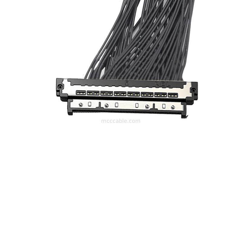 30-स्थिति 0.4mm USL20-30SS-017B माइक्रो कोएक्सियल केबल 10Gbps एआई कैमरों के लिए हाई-स्पीड डेटा कनेक्टर