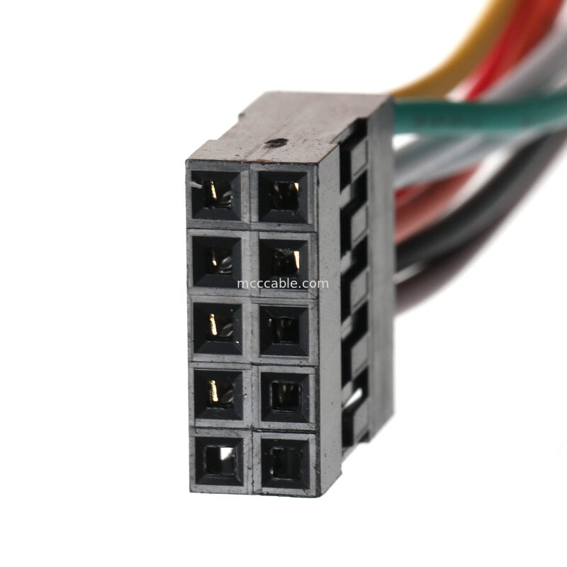 कस्टम OEM अनुप्रयोगों के लिए मोलेक्स 2.54 मिमी 10-पिन फ्रंट पैनल केबल असेंबली