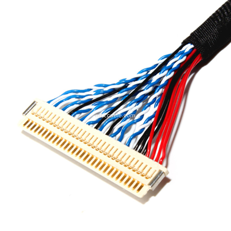 एलसीडी पैनल lvds डिस्प्ले कनेक्टर के लिए FI X30H Lvds 30 पिन 30 32 36 AWG JAE कनेक्टर