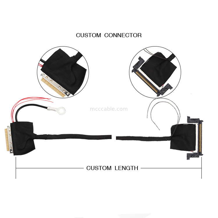 32AWG LVDS केबल असेंबली 40 पिन 88441-40 से 50 पिन JAE F1-RE51HL
