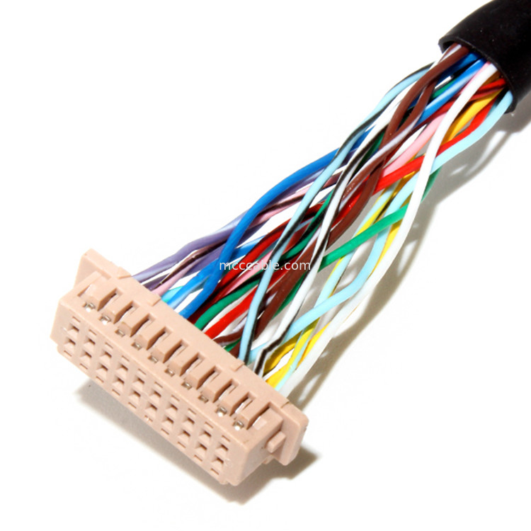 एलसीडी कनेक्टर LVDS केबल असेंबली 1.0 मिमी पिच 32AWG  DF13-20DS-1.25C